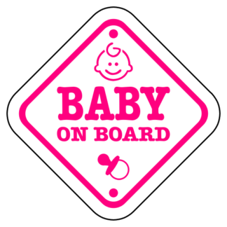 Baby On Board Sign Sticker (Hot Pink)